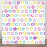 Aperturee - Aperturee Colorful Watercolor Donuts Square Tension Backdrop